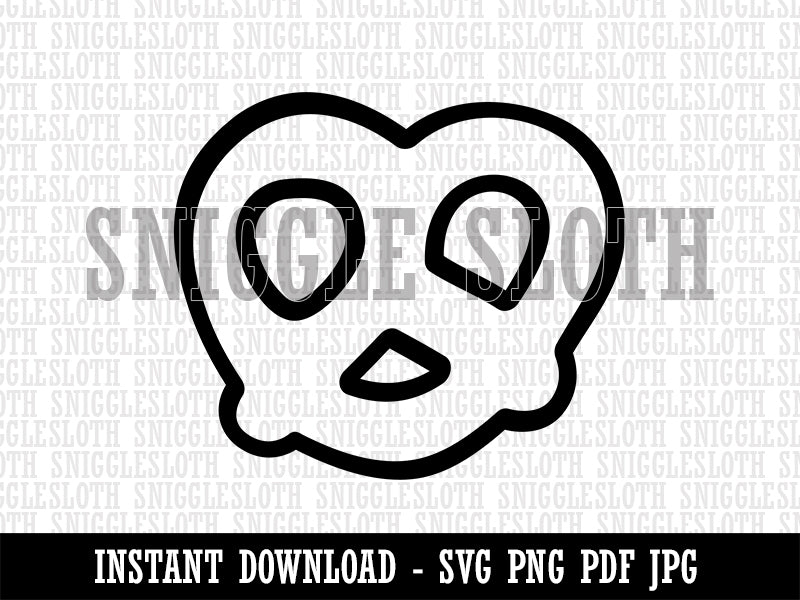 German Pretzel Outline Clipart Digital Download SVG PNG JPG PDF Cut Files