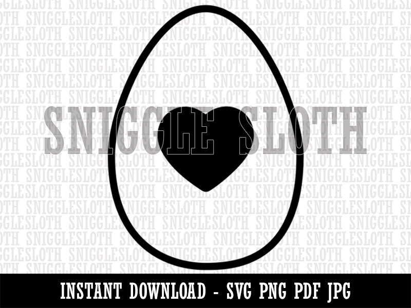 Heart in Egg Clipart Digital Download SVG PNG JPG PDF Cut Files