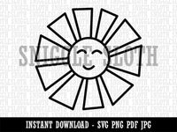 Smiling Sunshine Clipart Digital Download SVG PNG JPG PDF Cut Files