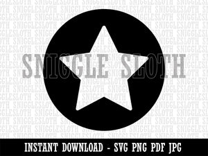 Star in Circle Clipart Digital Download SVG PNG JPG PDF Cut Files