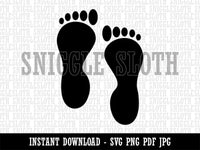 Foot Prints Solid Clipart Digital Download SVG PNG JPG PDF Cut Files