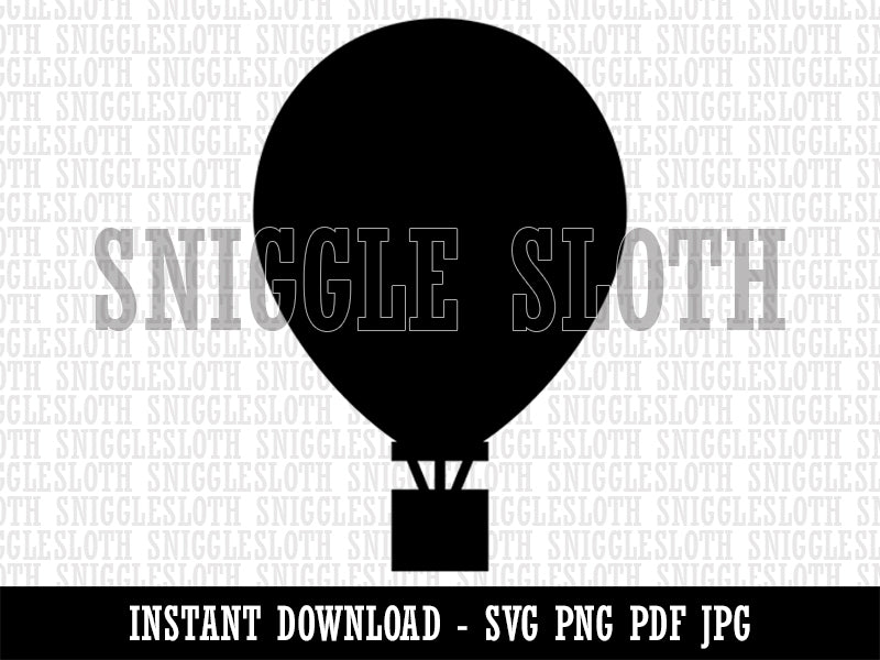 Hot Air Balloon Solid Clipart Digital Download SVG PNG JPG PDF Cut Files