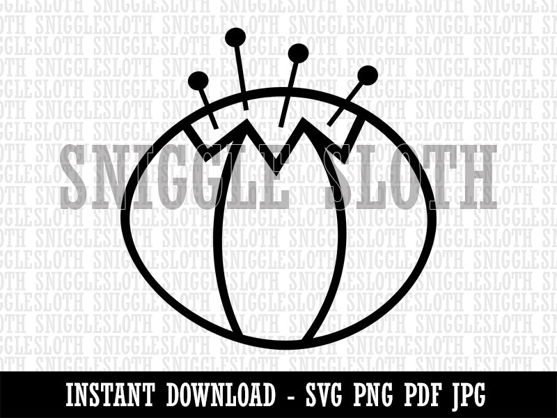 Pin Cushion Sewing Clipart Digital Download SVG PNG JPG PDF Cut Files