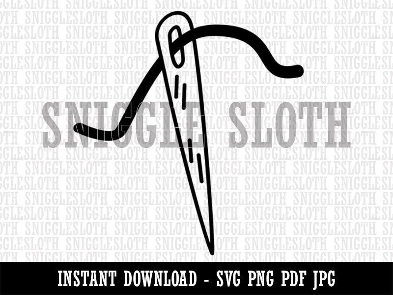 Sewing Needle and Thread Clipart Digital Download SVG PNG JPG PDF Cut Files