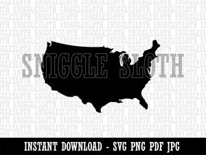 USA United States of America Solid Clipart Digital Download SVG PNG JPG PDF Cut Files