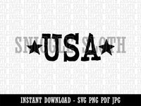 USA with Stars Patriotic Fun Text Clipart Digital Download SVG PNG JPG PDF Cut Files