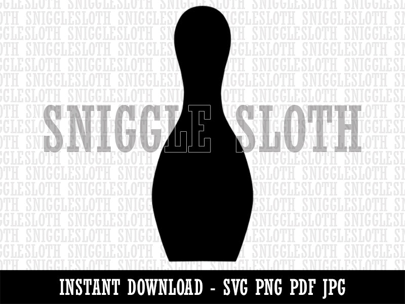 Bowling Pin Solid Clipart Digital Download SVG PNG JPG PDF Cut Files