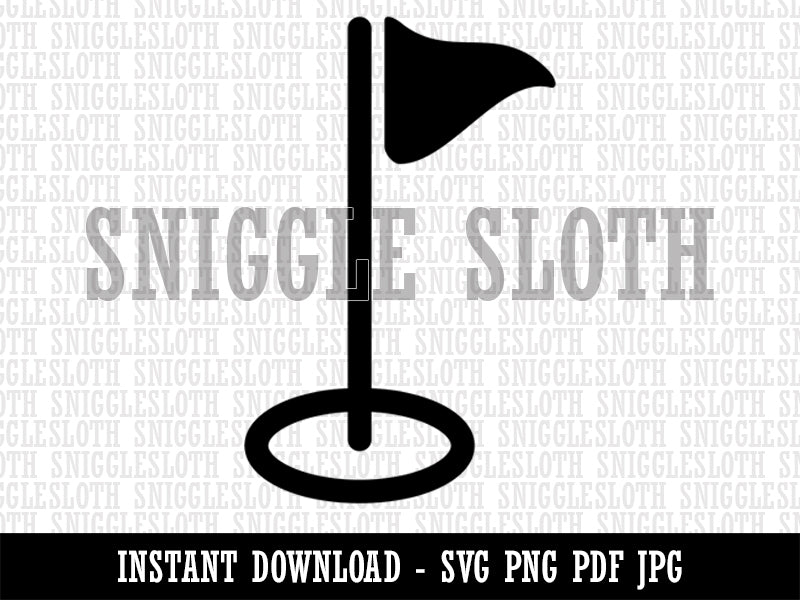 Golf Hole Flag Clipart Digital Download SVG PNG JPG PDF Cut Files