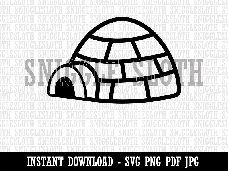 Igloo Ice House Clipart Digital Download SVG PNG JPG PDF Cut Files