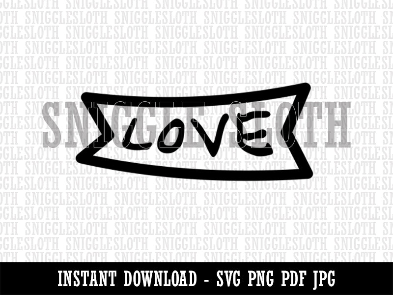 Love Banner Clipart Digital Download SVG PNG JPG PDF Cut Files