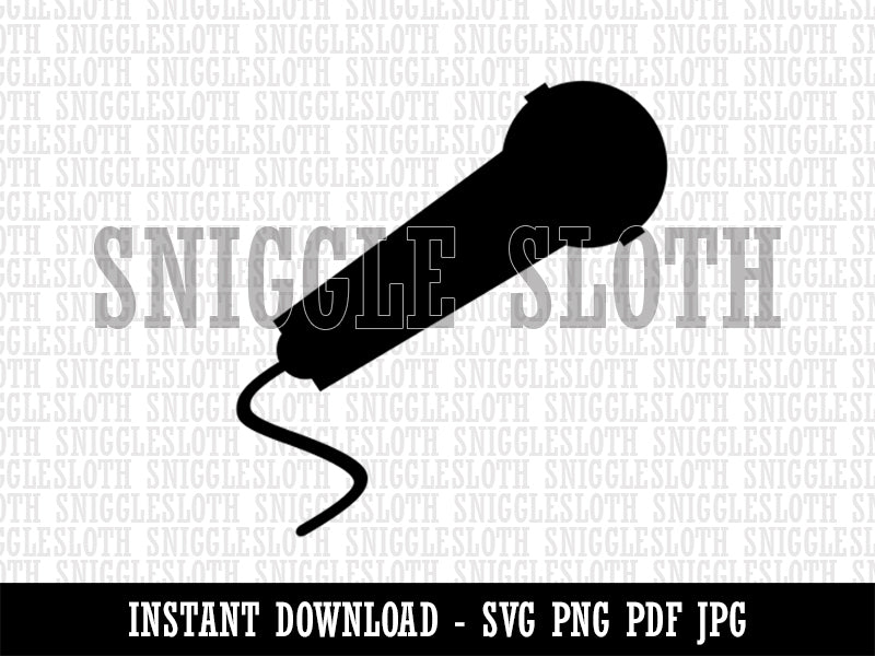 Microphone Solid Clipart Digital Download SVG PNG JPG PDF Cut Files