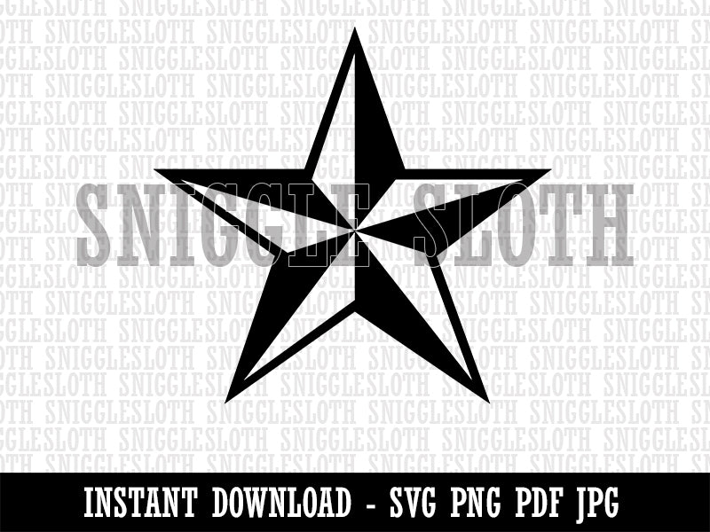 Nautical Star Clipart Digital Download SVG PNG JPG PDF Cut Files