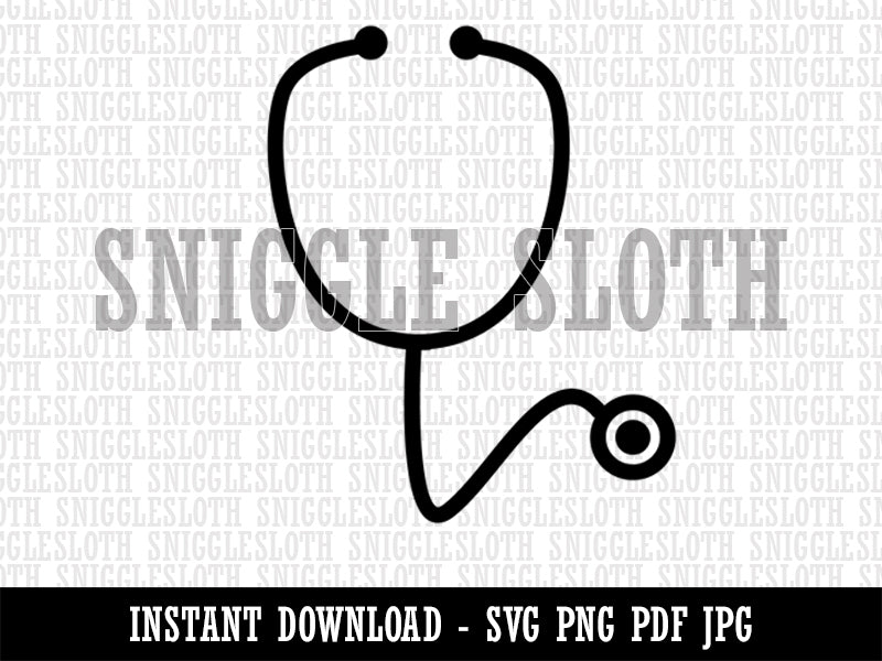 Stethoscope Medical Doctor Nurse Clipart Digital Download SVG PNG JPG PDF Cut Files