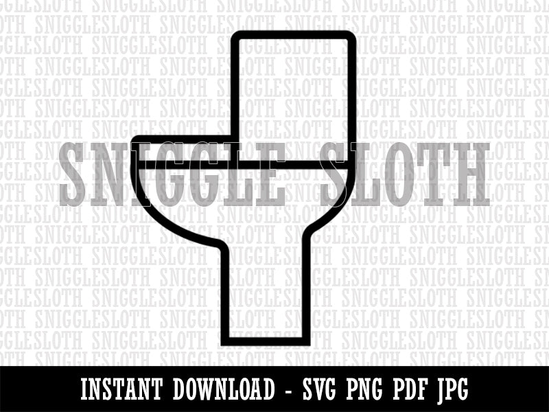 Toilet Symbol Outline Clipart Digital Download SVG PNG JPG PDF Cut Files