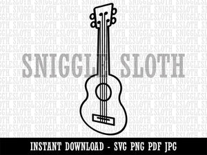 Ukulele Music Instrument Doodle Clipart Digital Download SVG PNG JPG PDF Cut Files