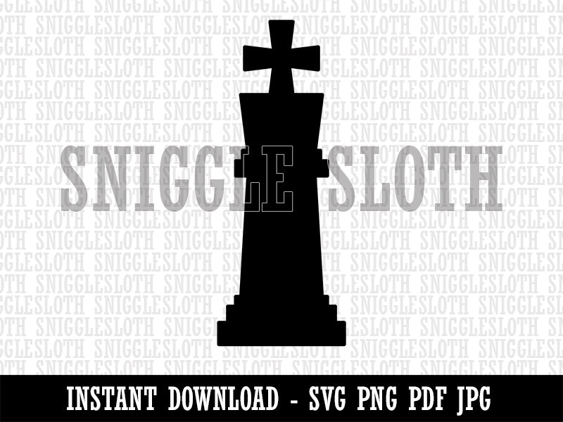 Chess King Piece Clipart Digital Download SVG PNG JPG PDF Cut Files