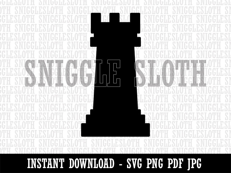 Chess Rook Piece Clipart Digital Download SVG PNG JPG PDF Cut Files