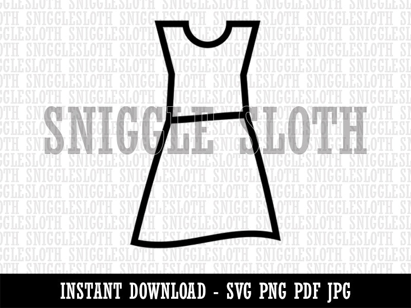 Dress Icon Clothes Fashion Clipart Digital Download SVG PNG JPG PDF Cut Files