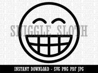 Happy Face Big Smile Teeth Grin Emoticon Clipart Digital Download SVG PNG JPG PDF Cut Files