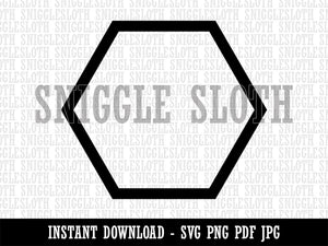 Hexagon Border Outline Clipart Digital Download SVG PNG JPG PDF Cut Files