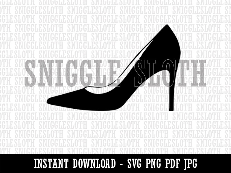 High Heel Pump Shoe Clipart Digital Download SVG PNG JPG PDF Cut Files