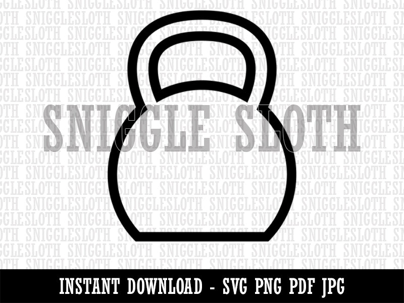 Kettlebell Weight Outline Clipart Digital Download SVG PNG JPG PDF Cut Files