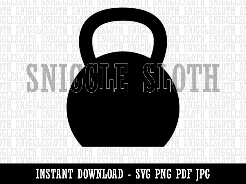 Kettlebell Weight Solid Clipart Digital Download SVG PNG JPG PDF Cut Files