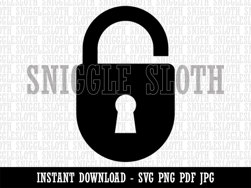 Keyed Padlock Clipart Digital Download SVG PNG JPG PDF Cut Files