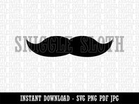 Mustache Solid Clipart Digital Download SVG PNG JPG PDF Cut Files