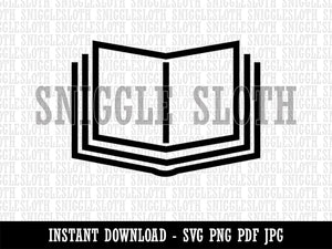 Open Book Reading Symbol Clipart Digital Download SVG PNG JPG PDF Cut Files