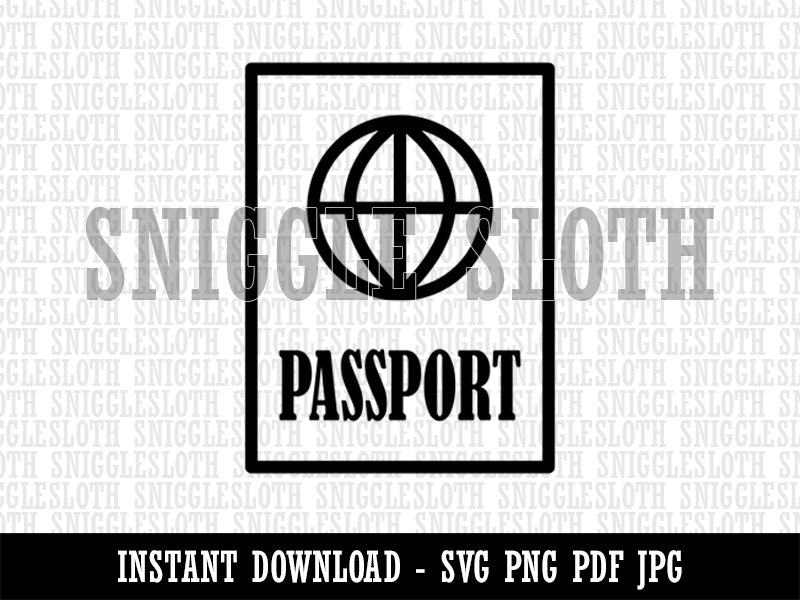 Passport Travel Clipart Digital Download SVG PNG JPG PDF Cut Files