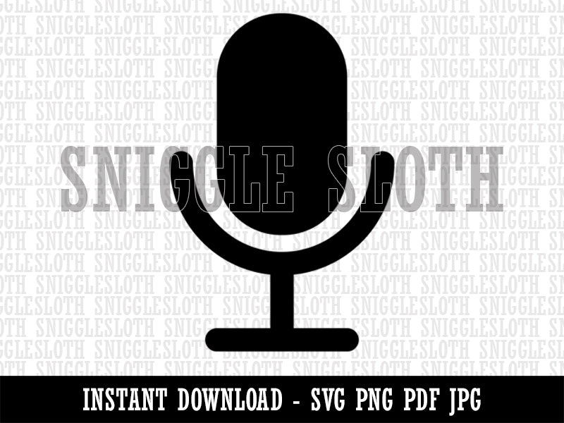 Podcast Broadcast Microphone Clipart Digital Download SVG PNG JPG PDF Cut Files