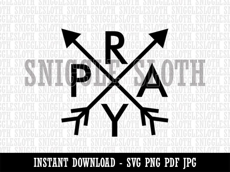 Pray Stylized Clipart Digital Download SVG PNG JPG PDF Cut Files