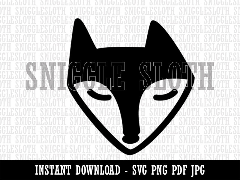 Resting Fox Face Clipart Digital Download SVG PNG JPG PDF Cut Files