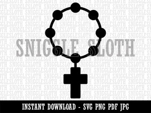 Rosary Catholic Symbol Clipart Digital Download SVG PNG JPG PDF Cut Files