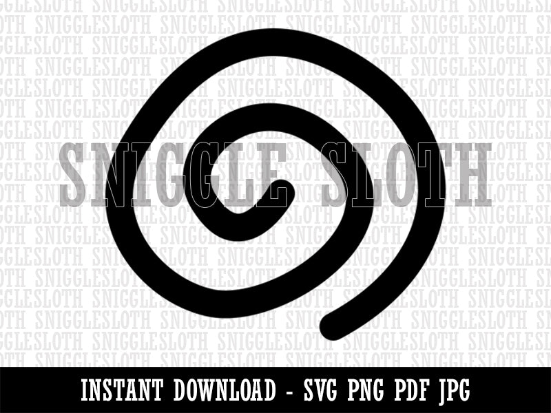 Spiral Doodle Clipart Digital Download SVG PNG JPG PDF Cut Files