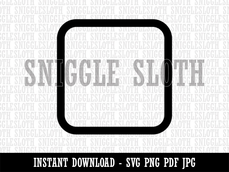 Square Rounded Corners Border Outline Clipart Digital Download SVG PNG JPG PDF Cut Files