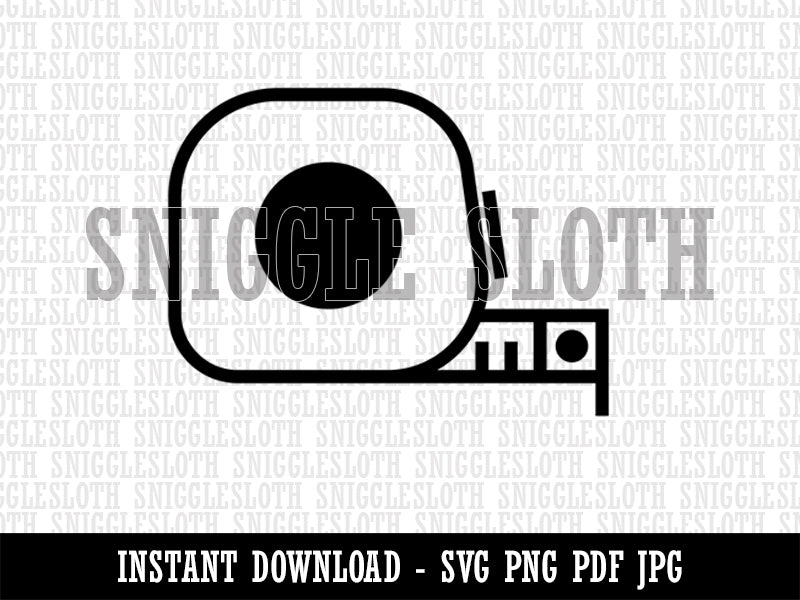 Tape Measure Construction Icon Clipart Digital Download SVG PNG JPG PDF Cut Files