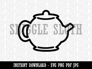 Teapot Kettle Clipart Digital Download SVG PNG JPG PDF Cut Files
