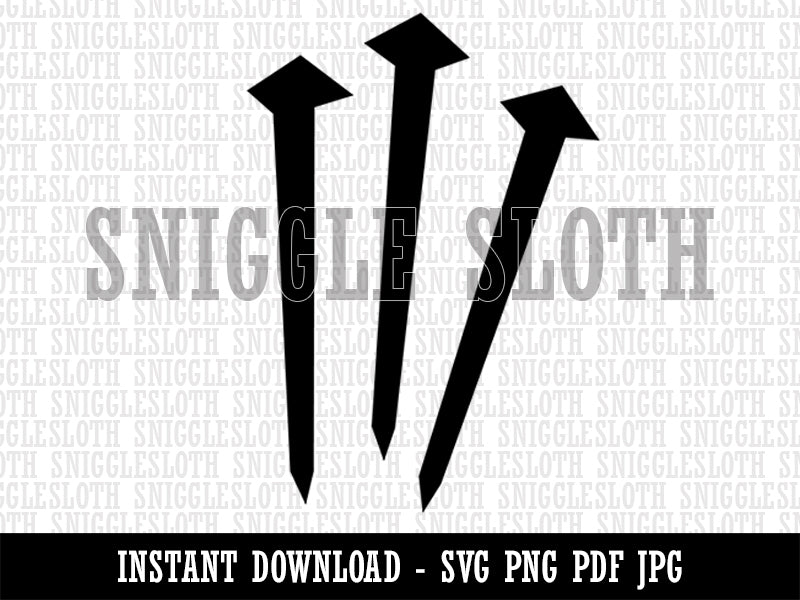 Three 3 Nails Christian Solid Clipart Digital Download SVG PNG JPG PDF Cut Files
