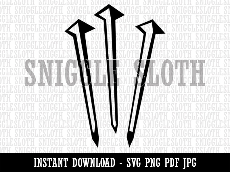Three 3 Nails Christian Stylized Clipart Digital Download SVG PNG JPG PDF Cut Files