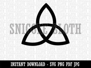 Triquetra Symbol Solid Clipart Digital Download SVG PNG JPG PDF Cut Files