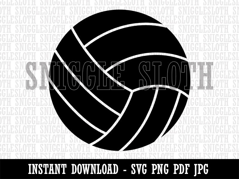 Volleyball Solid Clipart Digital Download SVG PNG JPG PDF Cut Files