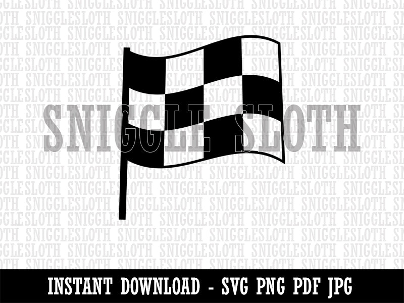 Waving Checkered Flag Clipart Digital Download SVG PNG JPG PDF Cut Files
