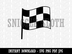 Waving Checkered Flag Clipart Digital Download SVG PNG JPG PDF Cut Files