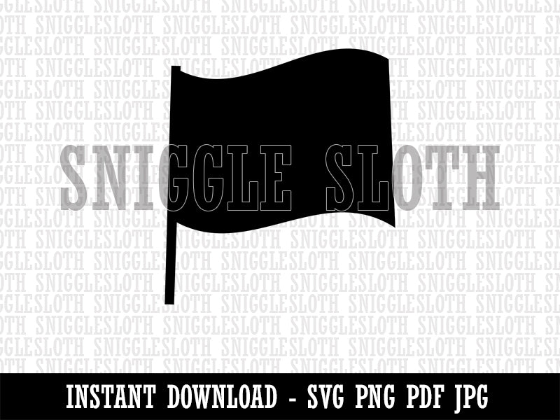 Waving Flag Solid Clipart Digital Download SVG PNG JPG PDF Cut Files