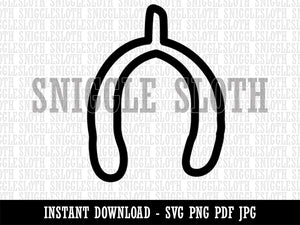 Wishbone Outline Thanksgiving Clipart Digital Download SVG PNG JPG PDF Cut Files