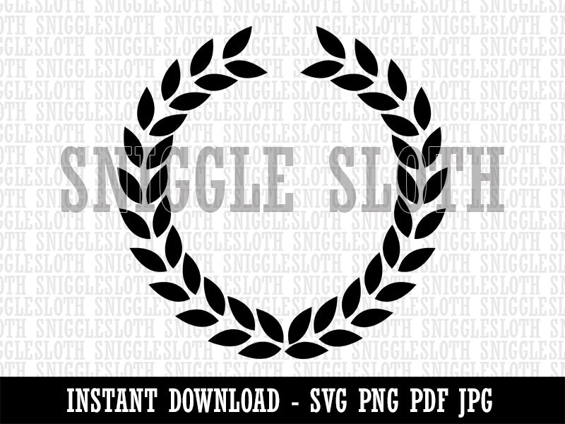 Wreath Laurel Branch Circle Frame Clipart Digital Download SVG PNG JPG PDF Cut Files