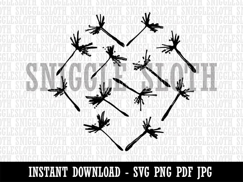 Dandelion Heart Sketch Abstract Clipart Digital Download SVG PNG JPG PDF Cut Files