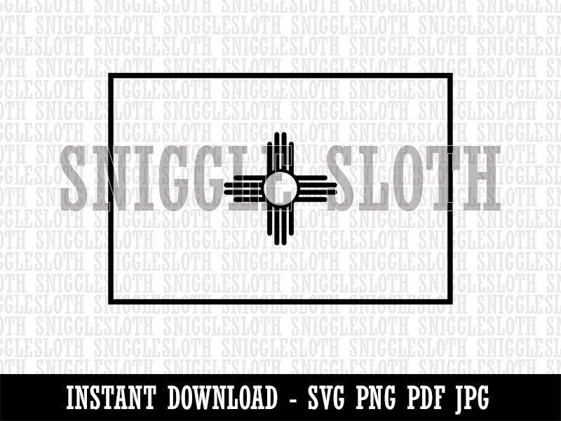 New Mexico Flag Clipart Digital Download SVG PNG JPG PDF Cut Files